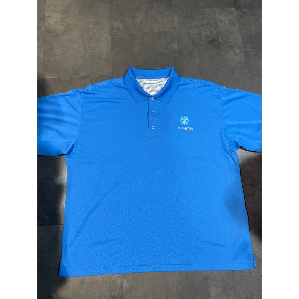 Columbia Sportswear Blue Polo Shirt Moisture-Wicking Breathable XXL/2TG C-38